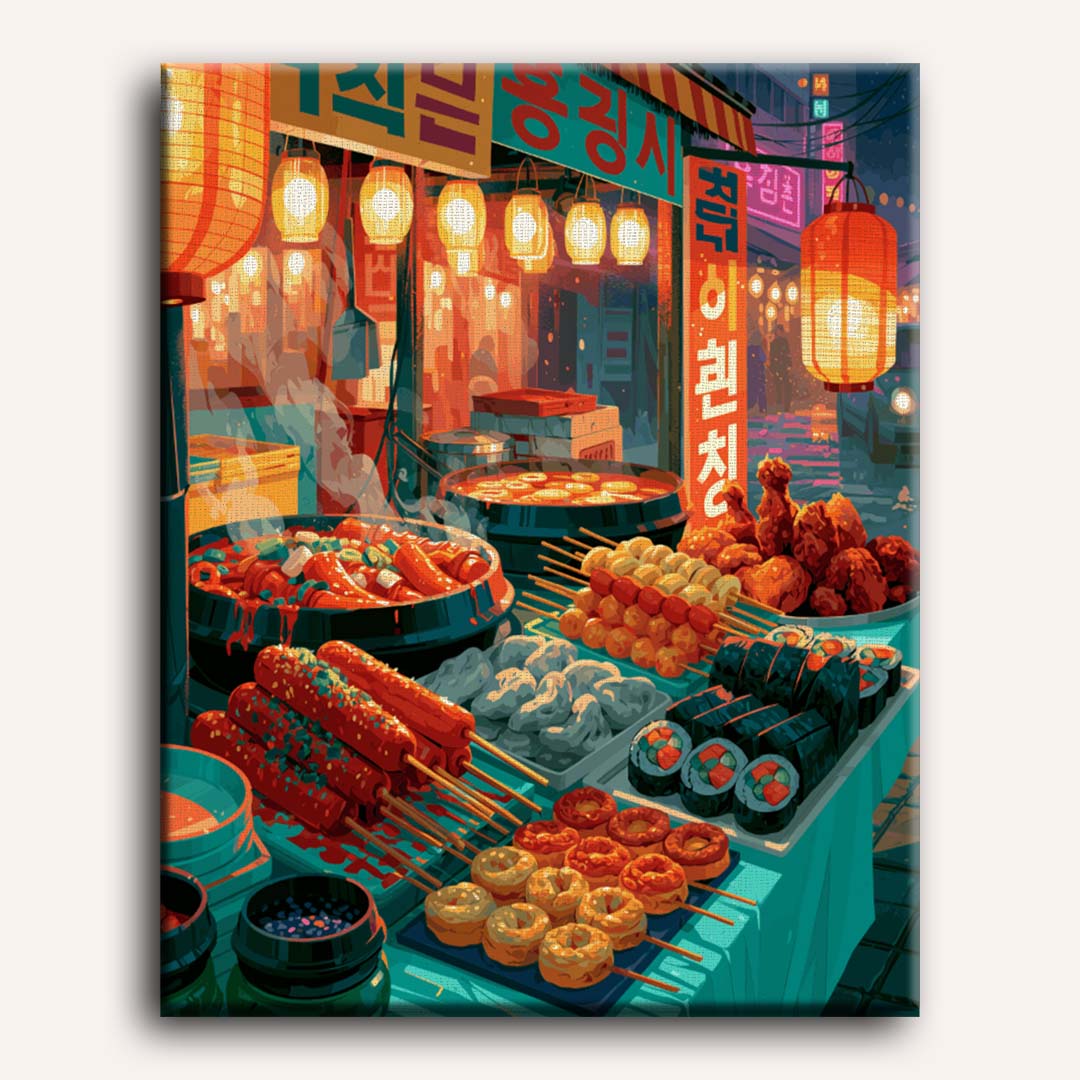 Malen nach Zahlen - Koreanisches Streetfood