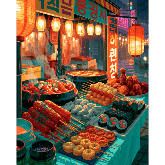 Malen nach Zahlen - Koreanisches Streetfood - Malen nach Zahlen
