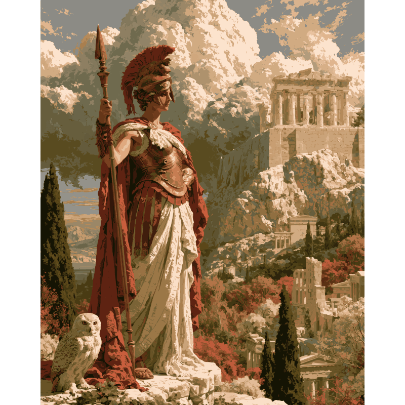 Malen nach Zahlen - Kriegerin Athena - Malen nach Zahlen