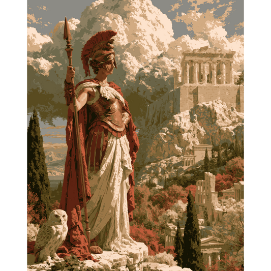 Malen nach Zahlen - Kriegerin Athena - Malen nach Zahlen