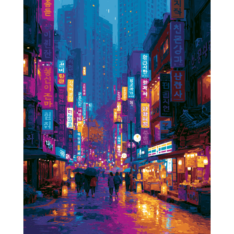 Malen nach Zahlen - Neon Seoul - Malen nach Zahlen