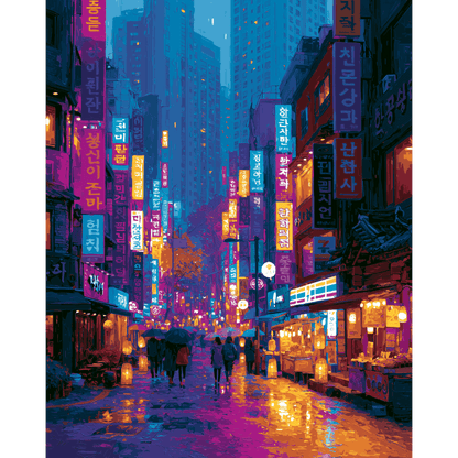 Malen nach Zahlen - Neon Seoul - Malen nach Zahlen