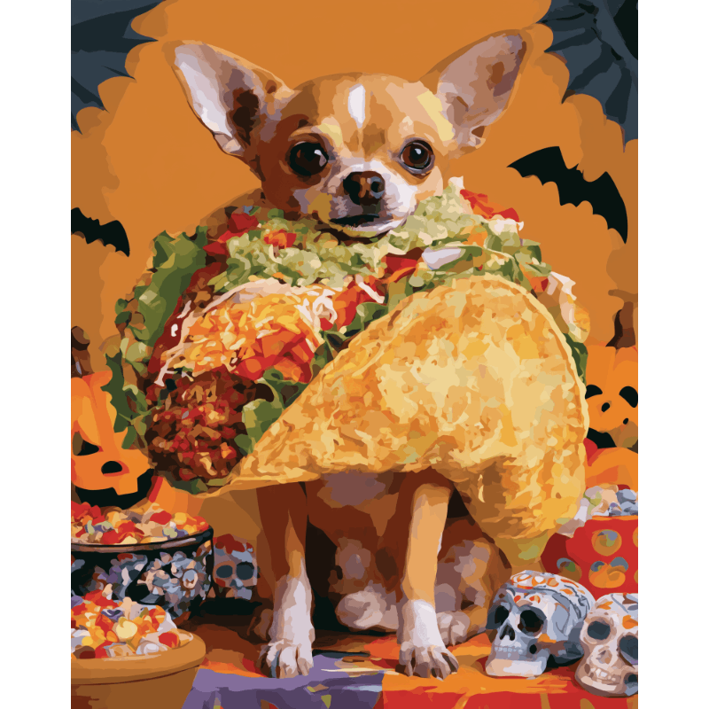 Malen nach Zahlen - Halloween Taco - Malen nach Zahlen