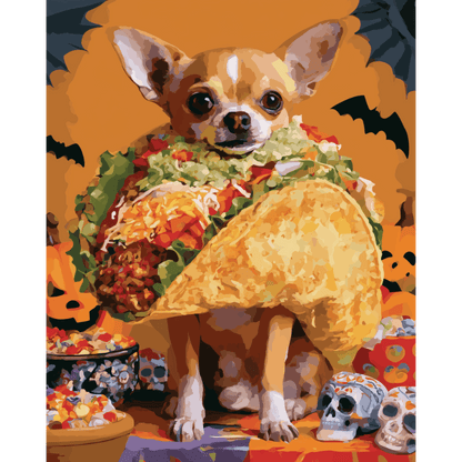 Malen nach Zahlen - Halloween Taco - Malen nach Zahlen