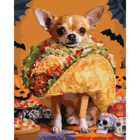 Malen nach Zahlen - Halloween Taco - Malen nach Zahlen