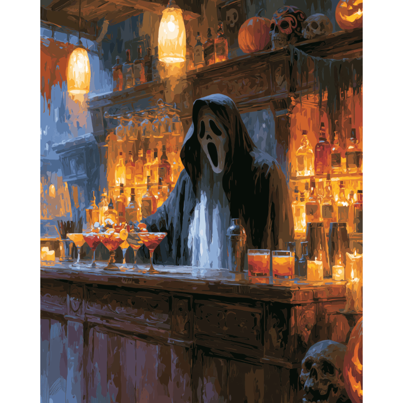 Malen nach Zahlen - Haunted Happy Hour - Malen nach Zahlen