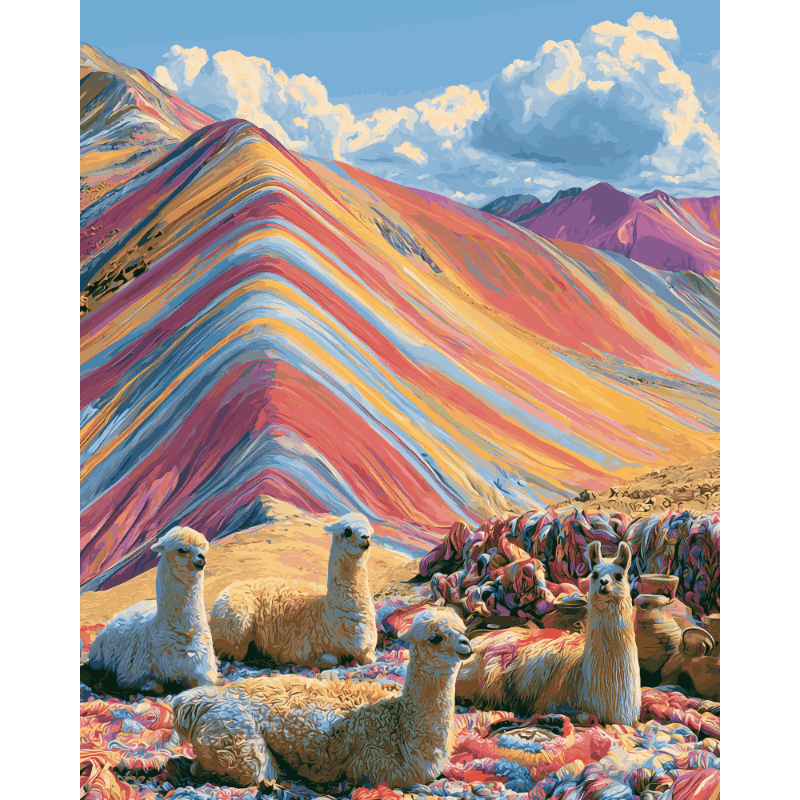 Malen nach Zahlen - Rainbow Mountain - Peru - Malen nach Zahlen