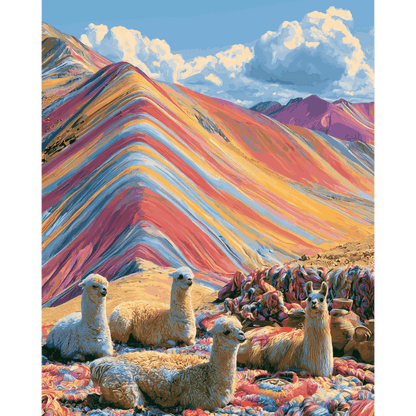 Malen nach Zahlen - Rainbow Mountain - Peru - Malen nach Zahlen