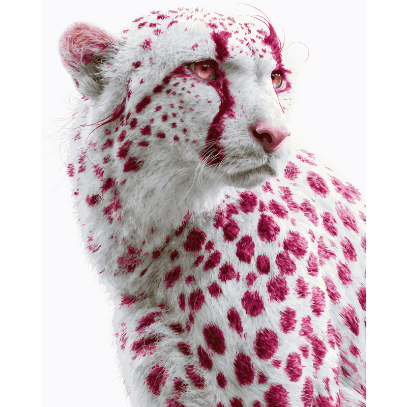 Malen nach Zahlen - Himbeer-Gepard - Malen nach Zahlen