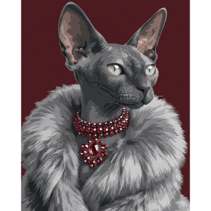 Malen nach Zahlen - Rubin-Sphynx - Malen nach Zahlen