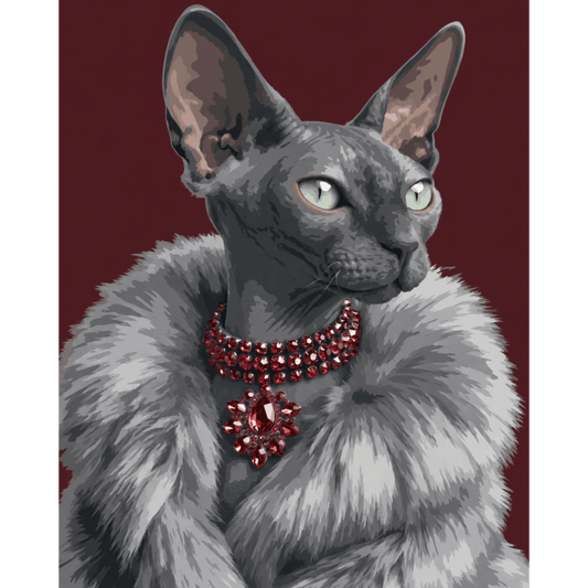Malen nach Zahlen - Rubin-Sphynx - Malen nach Zahlen