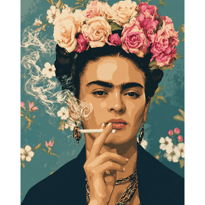 Malen nach Zahlen - Rauchende Frida - Malen nach Zahlen