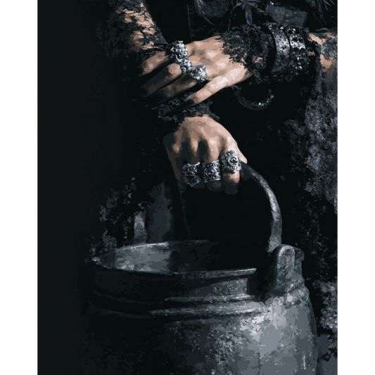 Malen nach Zahlen - Hexenkessel - Malen nach Zahlen