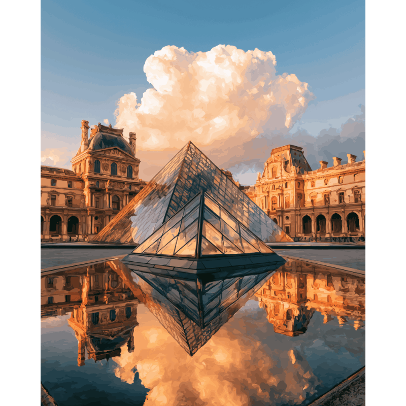 Malen nach Zahlen - Louvre-Leuchten - Malen nach Zahlen