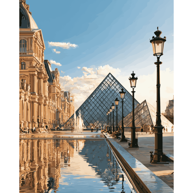 Malen nach Zahlen - Louvre-Spaziergang - Malen nach Zahlen