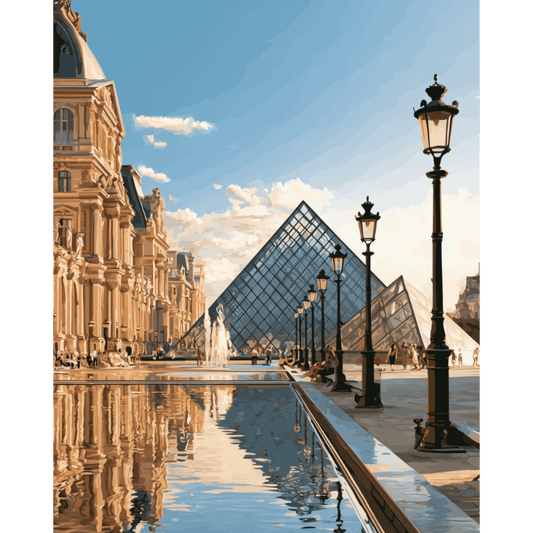 Malen nach Zahlen - Louvre-Spaziergang - Malen nach Zahlen