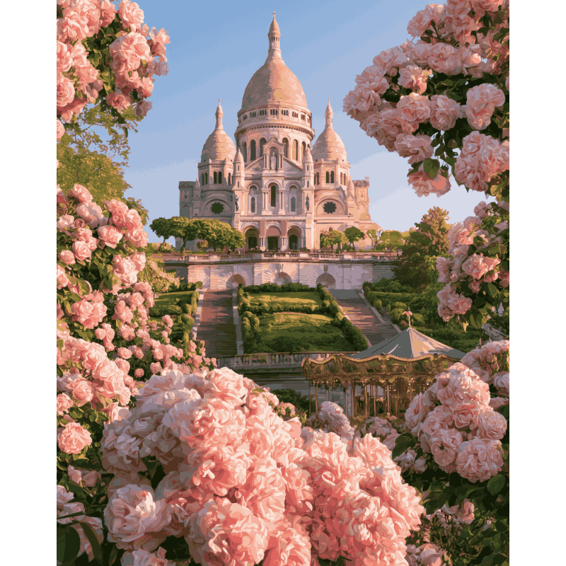 Malen nach Zahlen - Montmartre in Blüte - Malen nach Zahlen