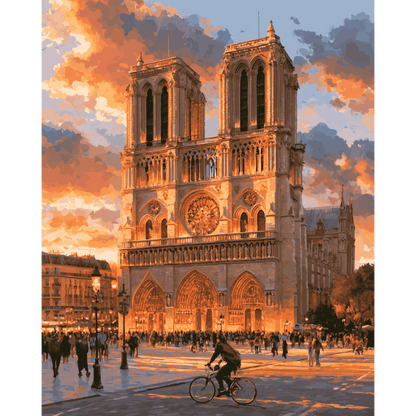Malen nach Zahlen - Notre-Dame Sonnenuntergang - Malen nach Zahlen