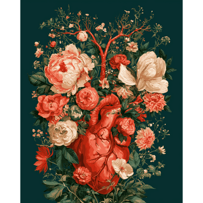 Malen nach Zahlen - Das florale Herz - Malen nach Zahlen
