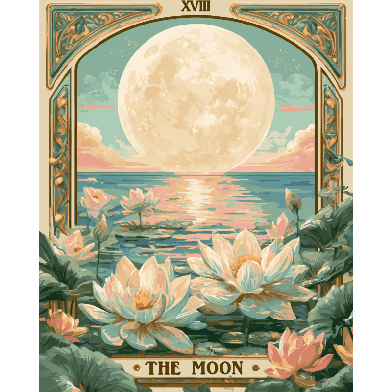 Malen nach Zahlen - Mond-Tarot - Malen nach Zahlen