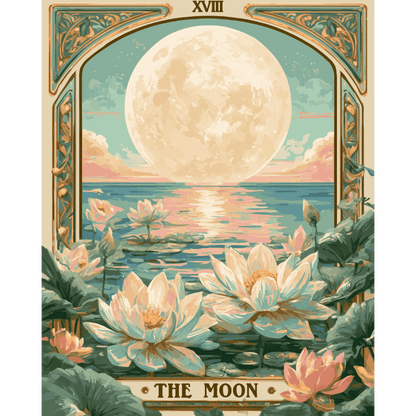 Malen nach Zahlen - Mond-Tarot - Malen nach Zahlen