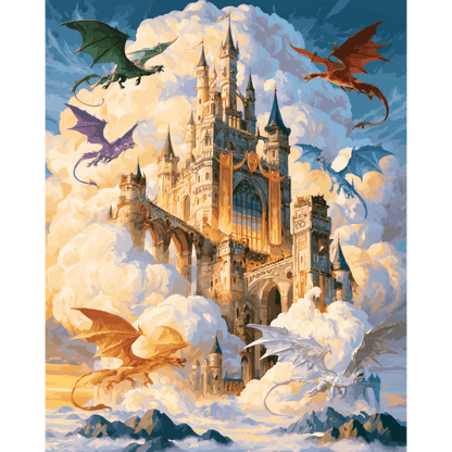 Malen nach Zahlen - Schloss der Drachen - Malen nach Zahlen