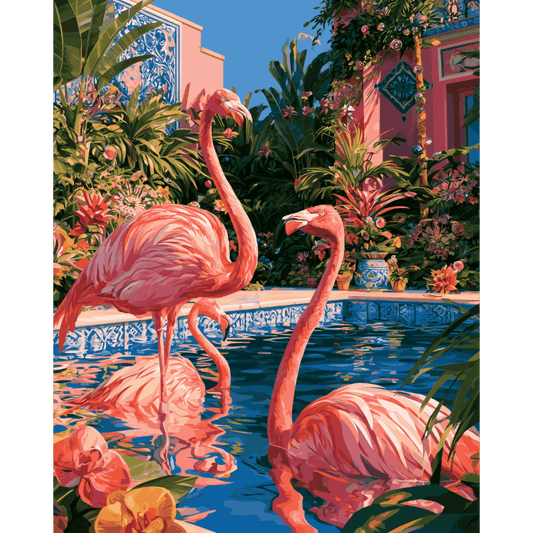 Malen nach Zahlen - Flamingo-Oase - Malen nach Zahlen