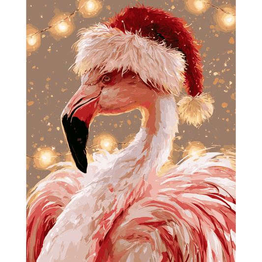Malen nach Zahlen - Festlicher Flamingo - Malen nach Zahlen