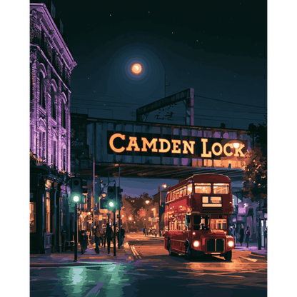 Malen nach Zahlen - Camden Town bei Nacht - Malen nach Zahlen