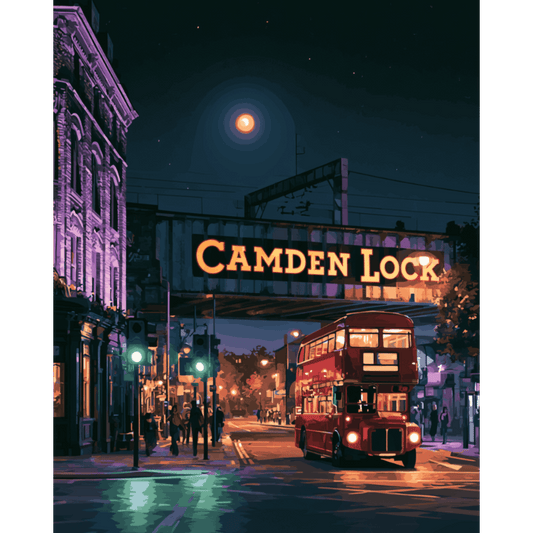 Malen nach Zahlen - Camden Town bei Nacht - Malen nach Zahlen