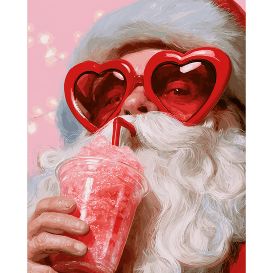 Malen nach Zahlen - Cooler Weihnachtsmann - Malen nach Zahlen