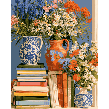 Malen nach Zahlen - Blumen-Bibliothek - Malen nach Zahlen