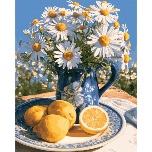 Malen nach Zahlen - Sonnige Gänseblümchen - Malen nach Zahlen