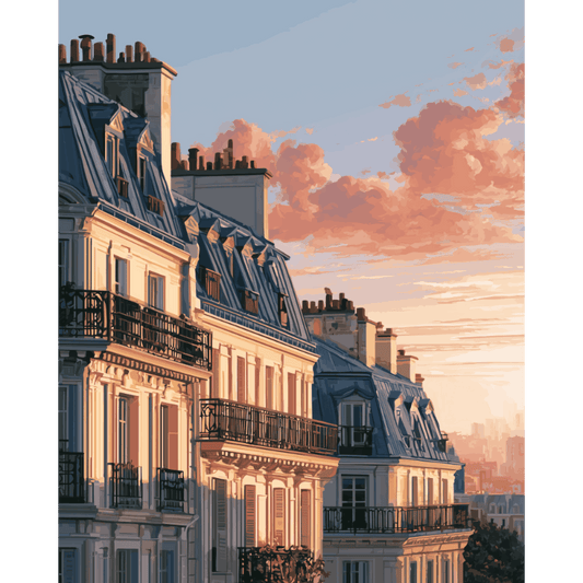 Malen nach Zahlen - Paris zur goldenen Stunde - Malen nach Zahlen