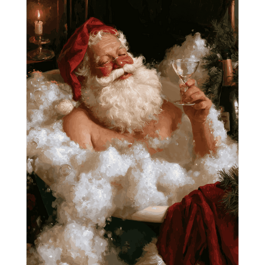 Malen nach Zahlen - Weihnachtsmanns Schaumbad - Malen nach Zahlen
