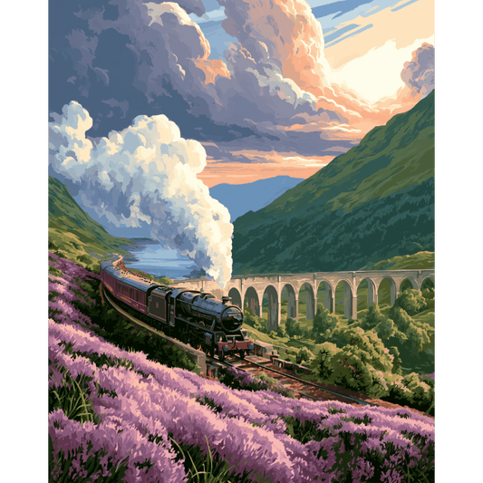 Malen nach Zahlen - Highland-Express - Malen nach Zahlen