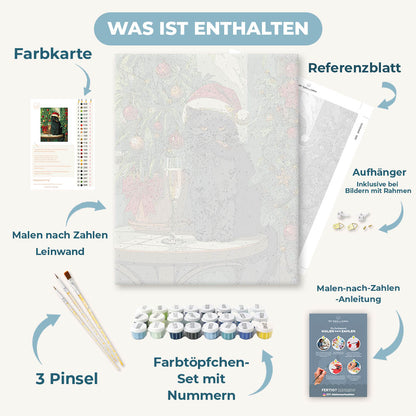 Malen nach Zahlen - Freche Weihnachtskatze
