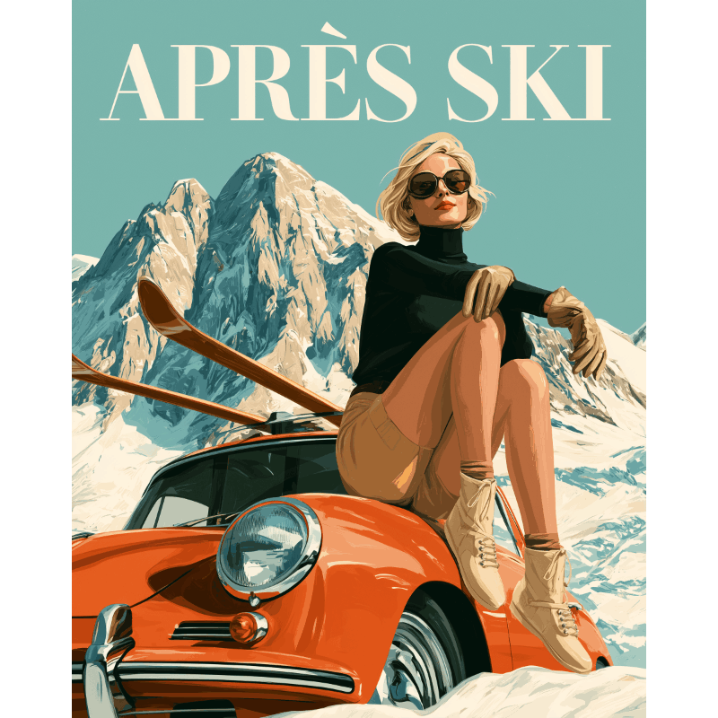Malen nach Zahlen - Vintage-Ski-Chic - Malen nach Zahlen