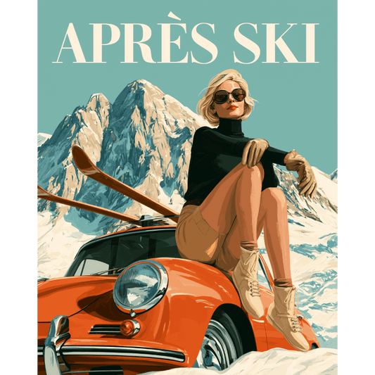 Malen nach Zahlen - Vintage-Ski-Chic - Malen nach Zahlen