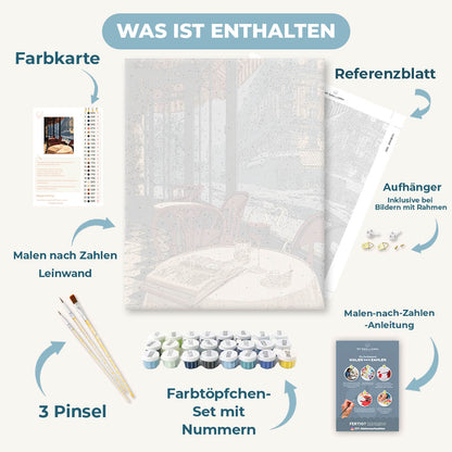 Malen nach Zahlen - Ein Pariser Café-Abend