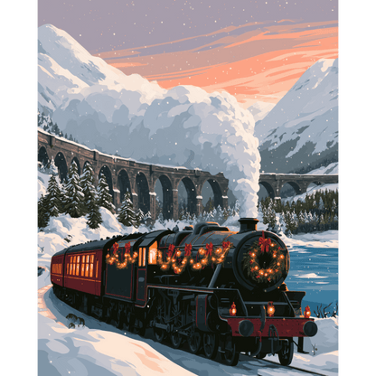 Malen nach Zahlen - Weihnachts-Express - Malen nach Zahlen