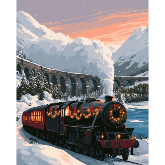 Malen nach Zahlen - Weihnachts-Express - Malen nach Zahlen