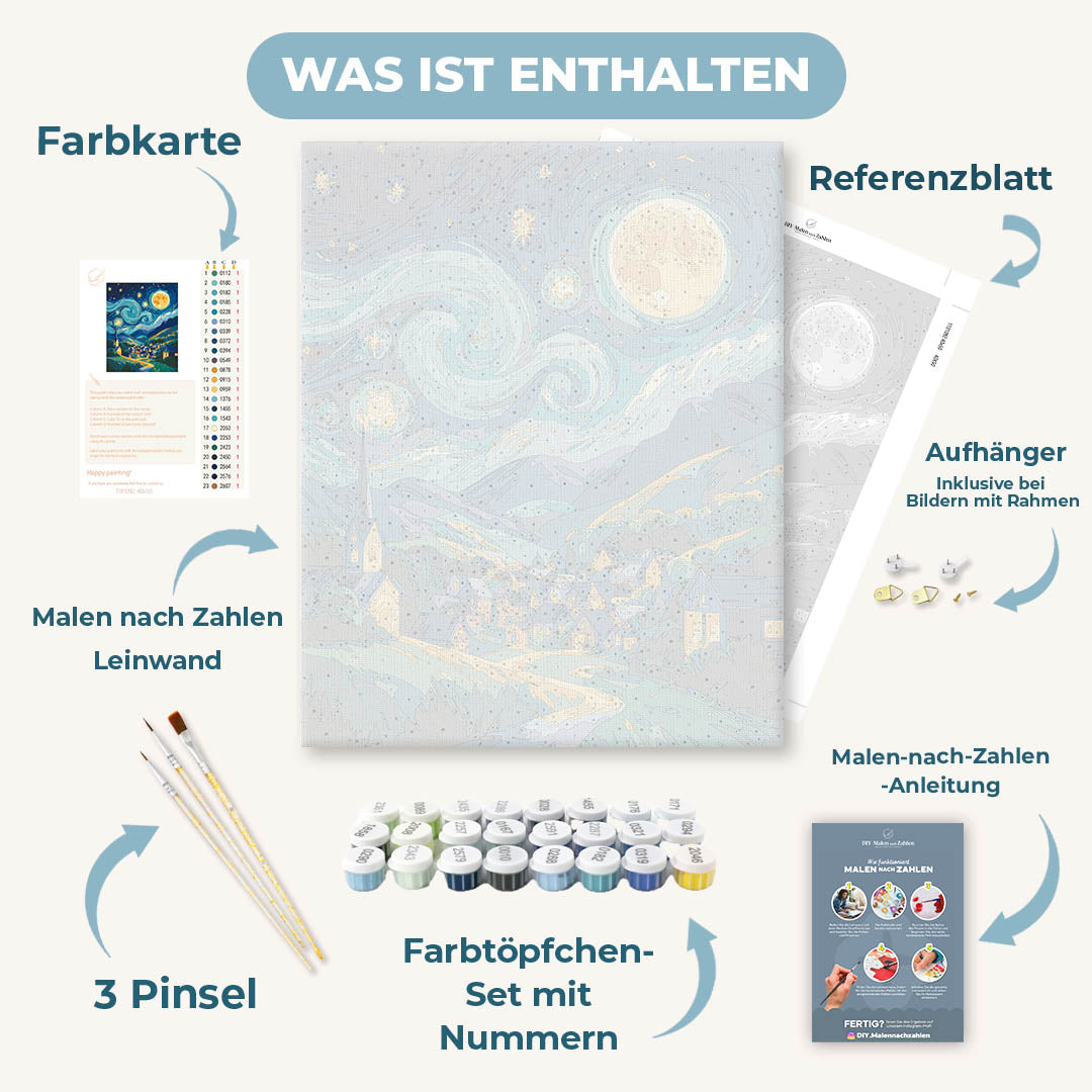 Malen nach Zahlen - Sternennacht am Hang