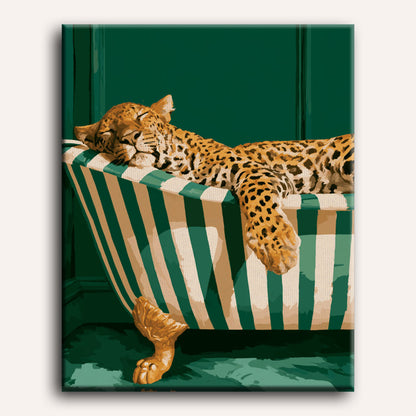 Malen nach Zahlen - Leoparden-Schaumbad