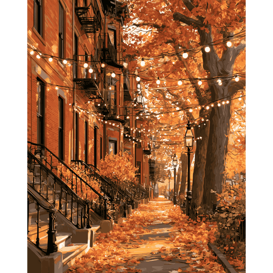 Malen nach Zahlen - Herbstlichter in Brooklyn - Malen nach Zahlen
