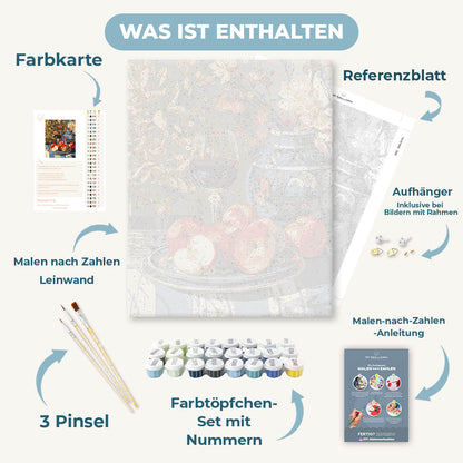 Malen nach Zahlen - Äpfel & blaues Porzellan