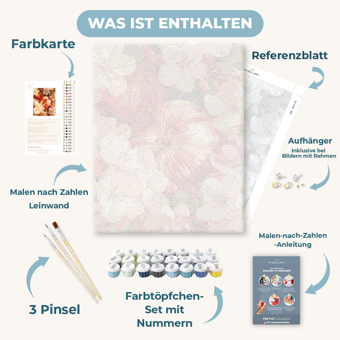 Malen nach Zahlen - Apfelblüten-Strauß