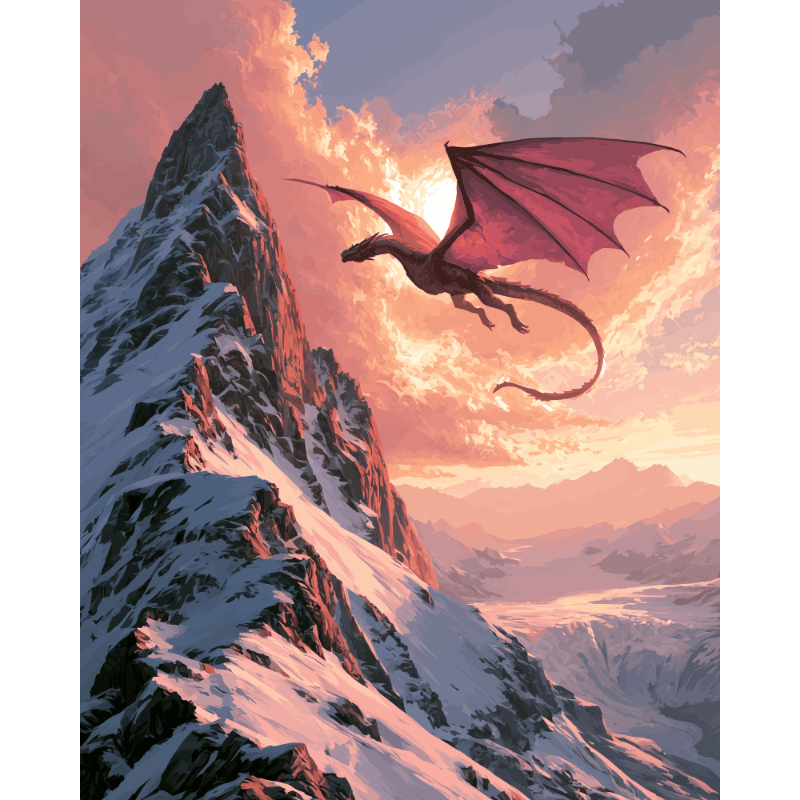 Malen nach Zahlen - Drache der Gipfel - Malen nach Zahlen