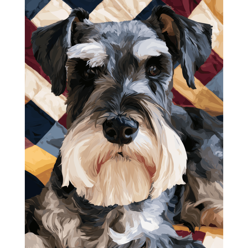 Malen nach Zahlen - Patriotischer Schnauzer - Malen nach Zahlen