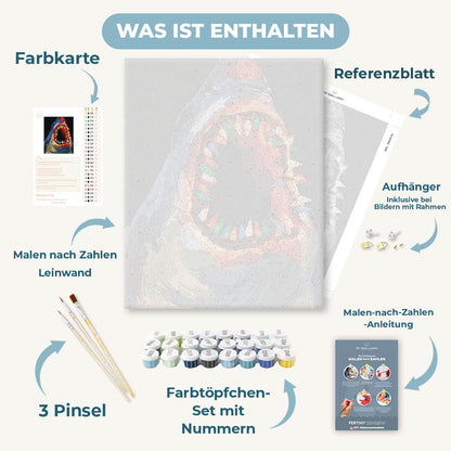 Malen nach Zahlen - Weihnachtsgrinsen des Hais